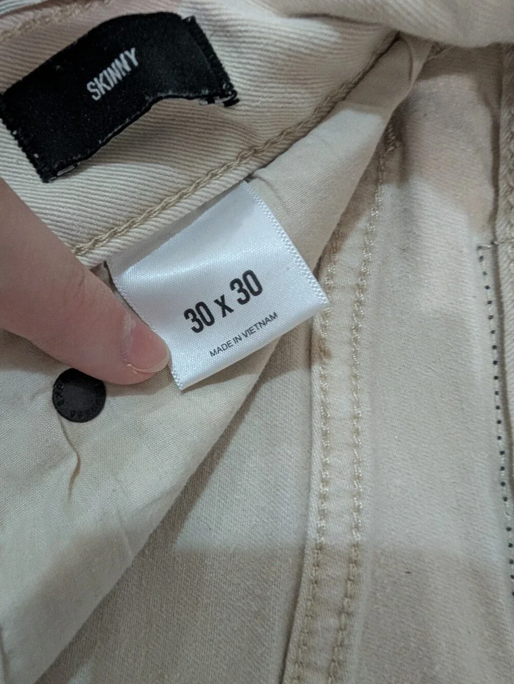 Express Cream Straight-Leg Jeans